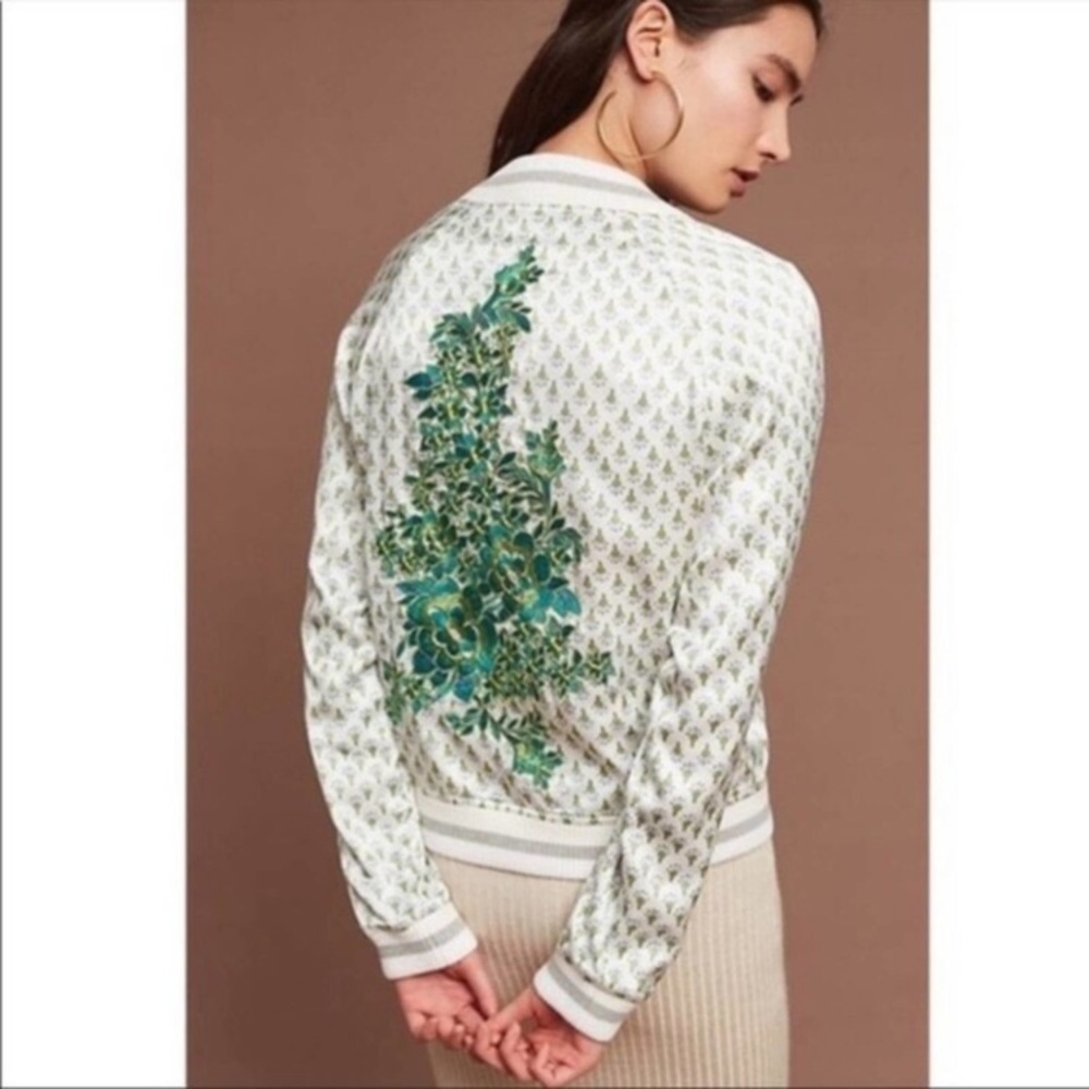Anthropologie Tiny Editions Embroidered Bomber Jacket - Picture 2 of 8